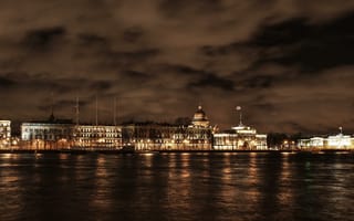 Картинка набережная, Russia, ночь, нива, питер, осень, St. Petersburg, санкт-петербург, река