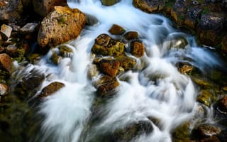 Картинка Исландия, Природа, Камень, речка, Реки, Водопады, Камни, река