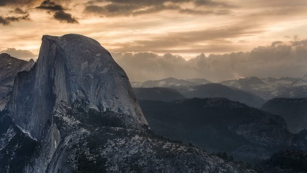 Обои Glacier Point, Grand, Sierras, Yosemite Valley, Halfdome, Sunrise, природа, Northern California, National Park, горы, NorthPines, California, пейзаж