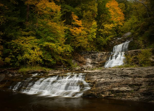 Обои Kent Falls, осень, Connecticut, водопад, лес, каскад