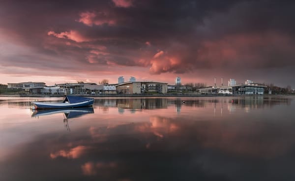 Обои город, Sunderland, река