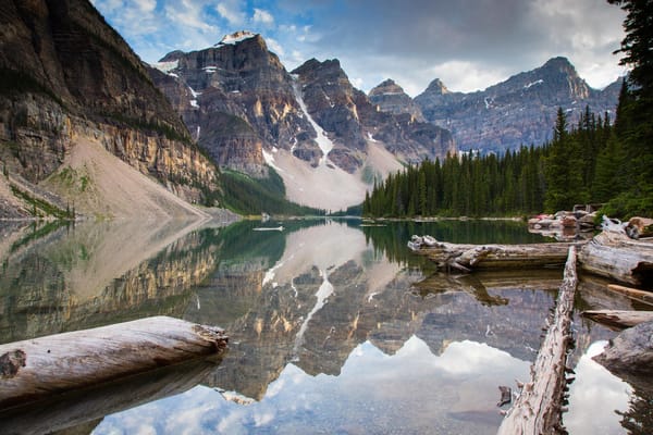 Обои горы, природа, озеро, Lake Minnewanka