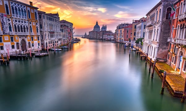 Обои Sunrise, Venice, Grand Canal