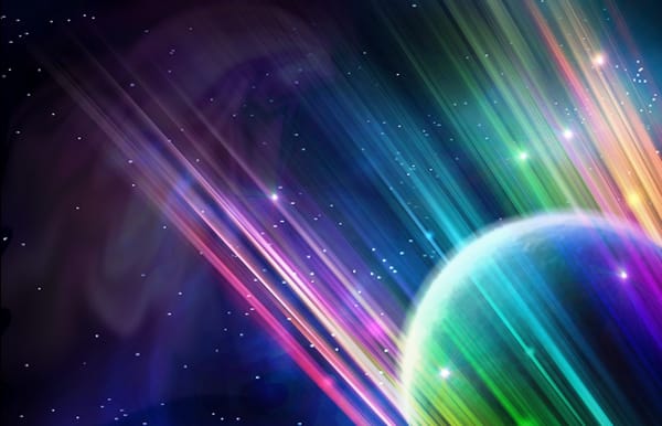 Обои линии, planet, rainbow