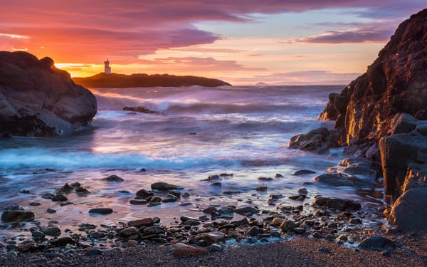 Обои Elie Lighthouse, Sea, Sunrise