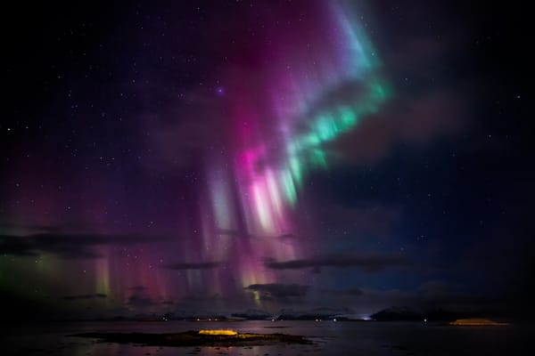 Обои ночь, звезды, северное сияние, небо