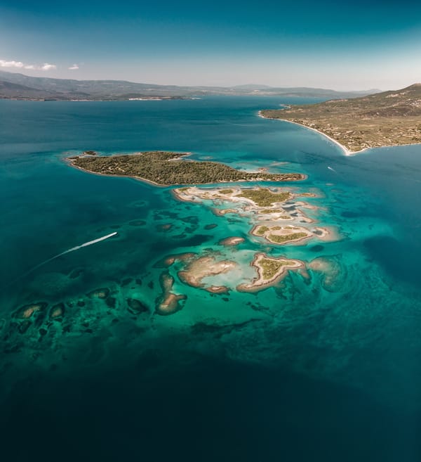 Обои остров, море, вид сверху