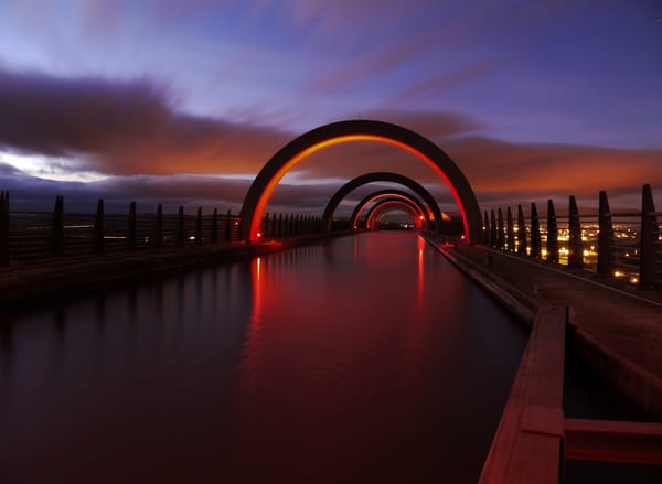 Обои city, united kingdom, falkirk, lights, night, Great britain, великобритания, scotland