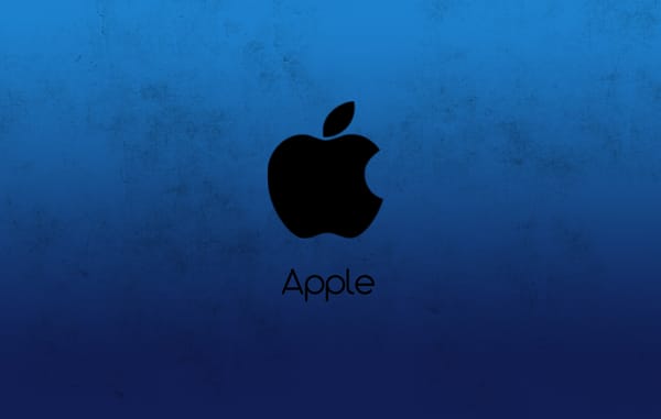 Обои apple, синий, Минимализм, эппл