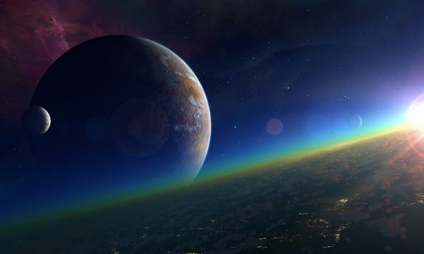 Обои Космос, туманность, планета, звезды, поверхность