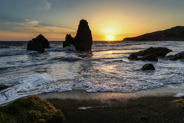 Обои закат, пейзаж, rodeo beach, san francisco