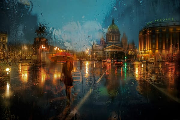 Обои дождь, исаакиевская площадь, st petersburg