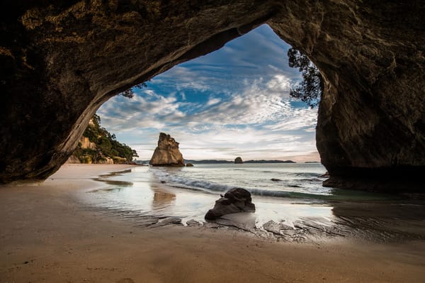 Обои пейзаж, скала, north island, арка, new zealand