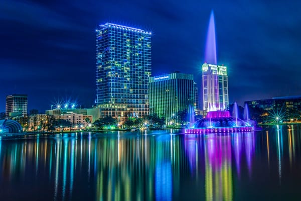 Обои florida, downtown orlando, lake eola park