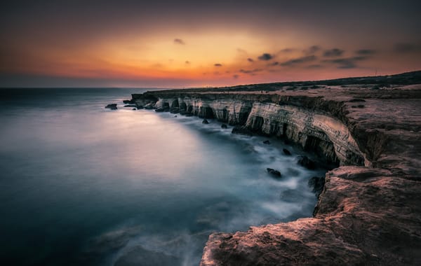 Обои sea, caves ayia napa, cyprus