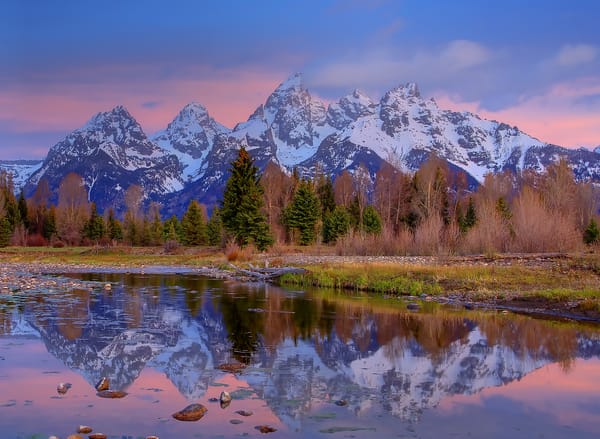 Обои grand teton national park, wy, crystal reflections of grand tetons - schwabacher
