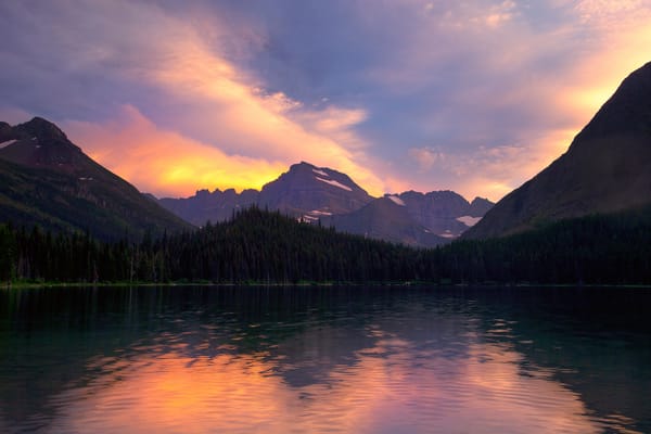Обои glacier national park, montana, many glacier, swiftcurrent lake, like a painting