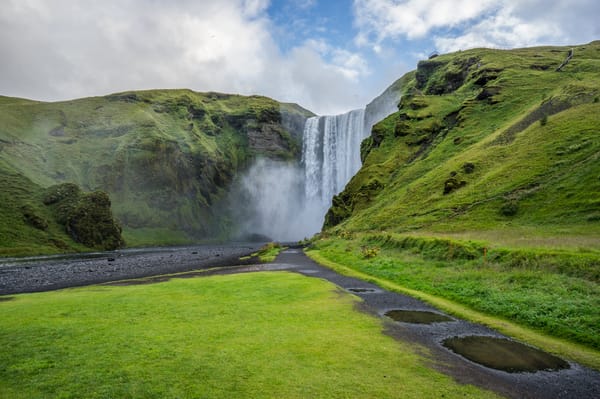 Обои исландия, skogafoss, водопад скогафосс