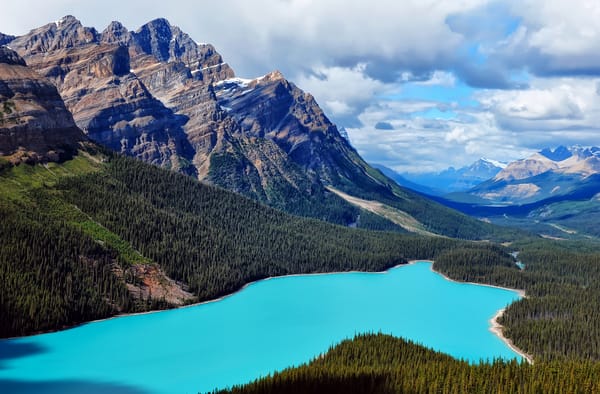 Обои Peyto Lake, горы, деревья, Banff National Park, пейзаж, Canada, озеро