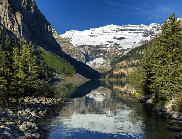 Обои Озеро Луиз, пейзаж, скалы, озеро, Lake Louise, Alberta, горы, Канада, деревья, Fairview Mountain