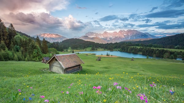 Обои Озеро Герольдзее, сельская местность, Bavaria, Geroldsee, Южный Тироль, Германия, Гармиш, Партенкирхен, Бавария, Альпы