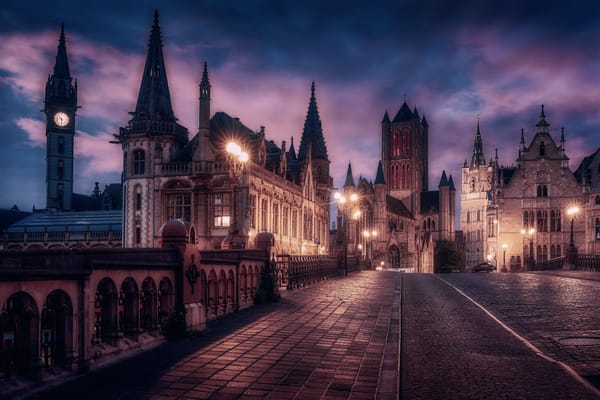 Обои Гент, Gent, город во Фландрии, в Бельгии, Бельгия, Belgium, ночной город