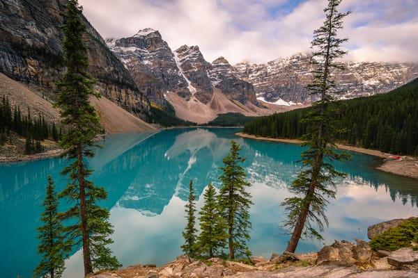 Обои Lake Moraine, Канада, озеро, Альберта, пейзаж, скалы, горы, Озеро Морейн, Canada, деревья