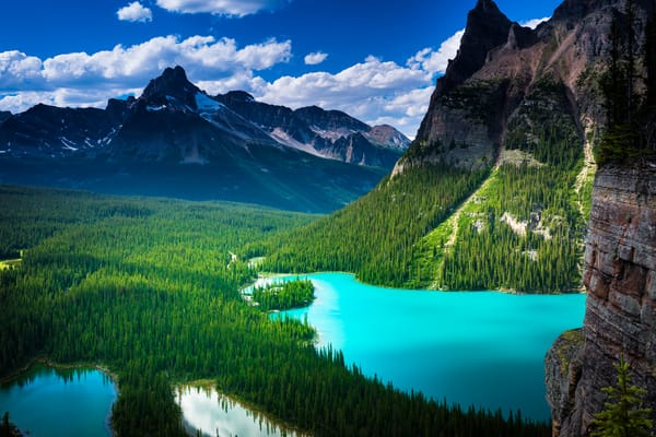 Обои Lake O Hara, BC, Канада, водоём, Yoho National park, небо, пейзаж, горы, деревья