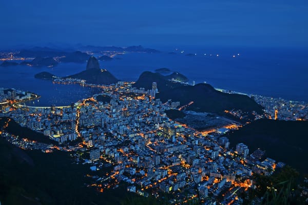 Обои Рио де Жанейро, Brazil, ночь, городской пейзаж, Rio de Janeiro, Бразилия