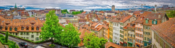 Обои Old Town Lausanne, панорама, Швейцария, Старый город Лозанна, Switzerland