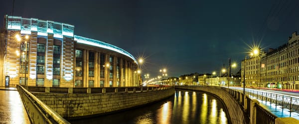 Обои Санкт-Петербург, иллюминация, Россия, панорама, ночь, город