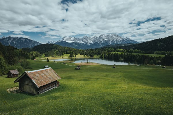 Обои Озеро Герольдзее, Гармиш, сельская местность, Альпы, Германия, Bavaria, озеро, Geroldsee, горы, Партенкирхен, Бавария, Южный Тироль