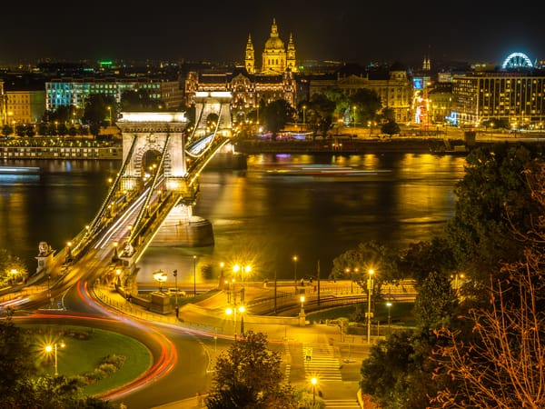 Обои Budapest, ночь, город, Дунай, Венгрия, Будапешт, ночные города, иллюминация