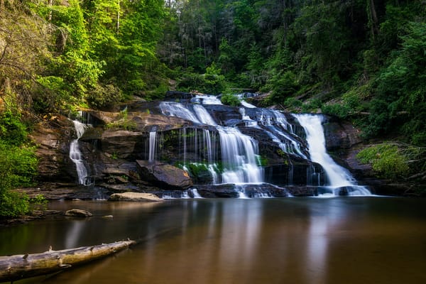 Обои Panther Creek Falls, природа, лес, водоём, деревья, North Georgia, пейзаж, водопад, скалы