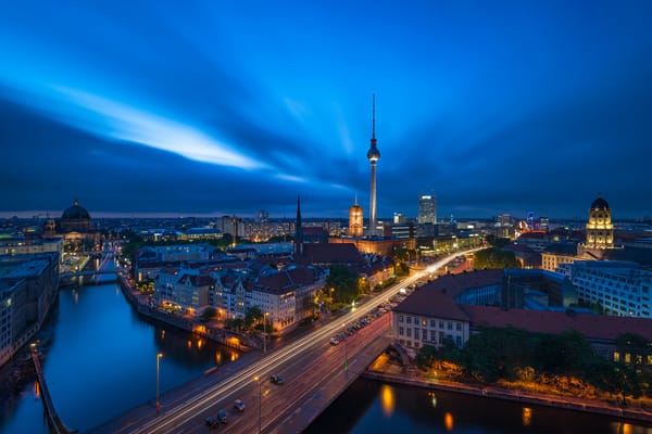 Обои Berlin, Berlin sunset, ночные города, Germany