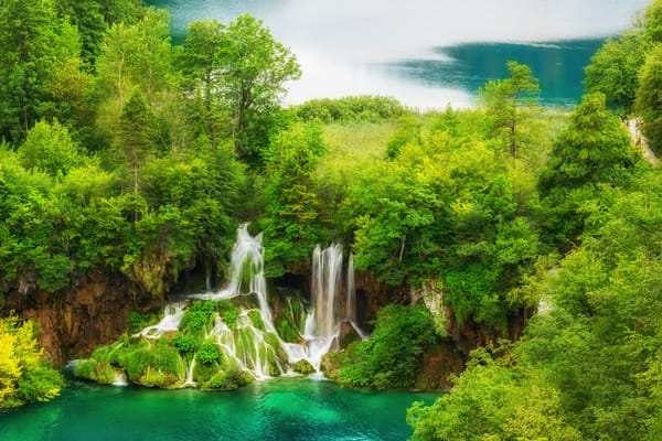 Обои Плитвицкие озера, водоём, Croatia, Национальный парк Плитвицкие озера, Plitvice Lakes national park, природа, пейзаж, Хорватия, водопад