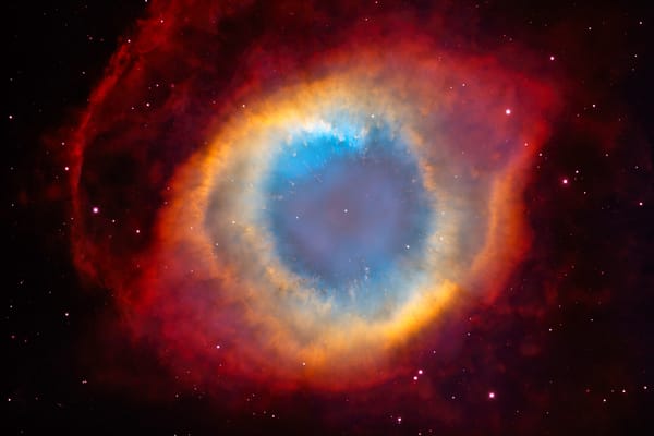 Обои Туманность Улитка, Планетарная Туманность, The Helix Nebula, Гибель Звезды, NGC 7293, Глаз Бога, Белый Карлик, Stars
