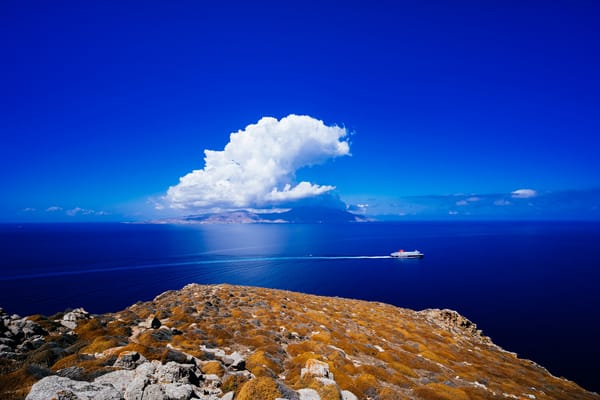 Обои облака, Mykonos, Aegean Sea, Эгейское море, лайнер, Греция, Миконос, Greece