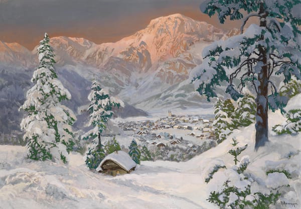 Обои Alois Arnegger, Альпы, зима, снег, пейзаж, елка