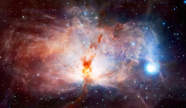 Обои космос, туманность, Flame nebula, ngc 2024, туманность пламени, красота