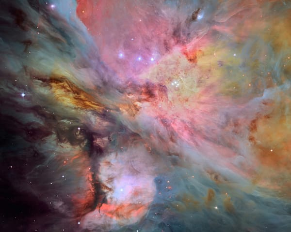 Обои космос, M 42, Туманность Ориона, звезды, Мессье 42, светящаяся эмиссионная туманность