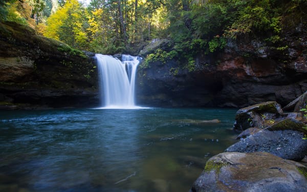 Обои водопад река, Oregon, the South Fork Coquille River, Coos County, лес