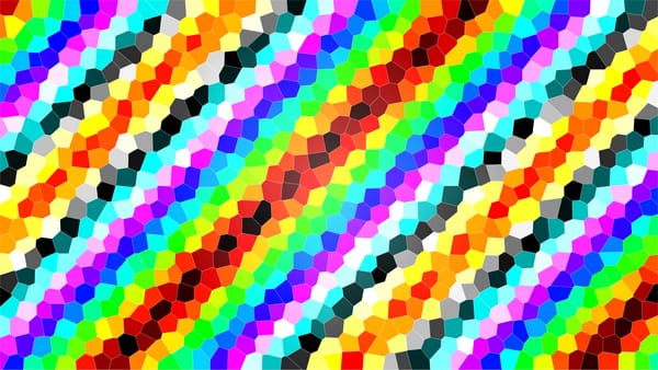 Обои colored tiles, black, red, pattern, others
