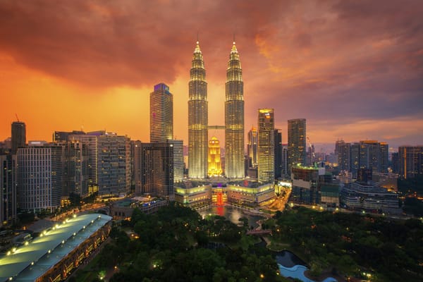 Обои landscape, город, пейзаж, city, Куала-Лумпур, Kuala Lumpur, ночные огни
