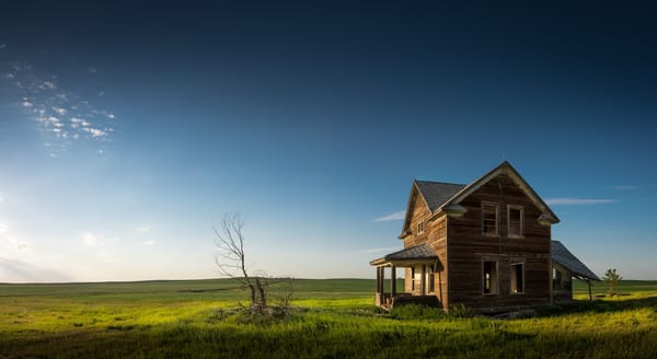 Обои вечер, North Dakota, Северная Дакота, старый домик