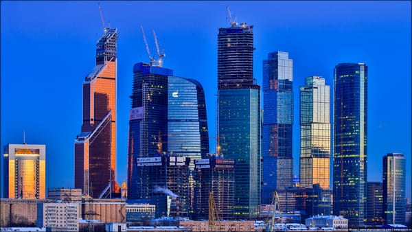 Обои Москва, Башня 2000, OKO, Башня на Набережной, Обои, Меркурий Сити Тауэр, Закат, Вид, Город столиц, Небо, Евразия, Федерация, Зима, Москва-Сити, ночь