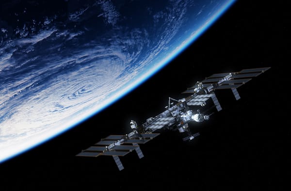 Обои satellite, space station, planet