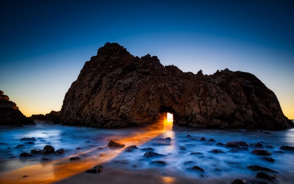 Обои пляж Пфайффер, Биг Сюр, океан, Калифорния, California, Big Sur, арка, скала, USА