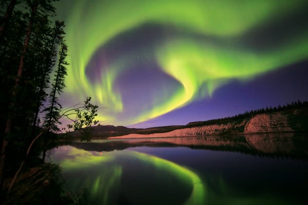 Обои Aurora Borealis, Yukon, северное сияние, Canada, природа