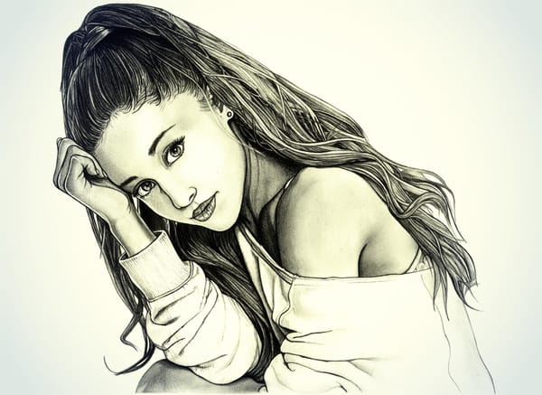 Обои Ariana Grande, рисунок, портрет, карандаш
